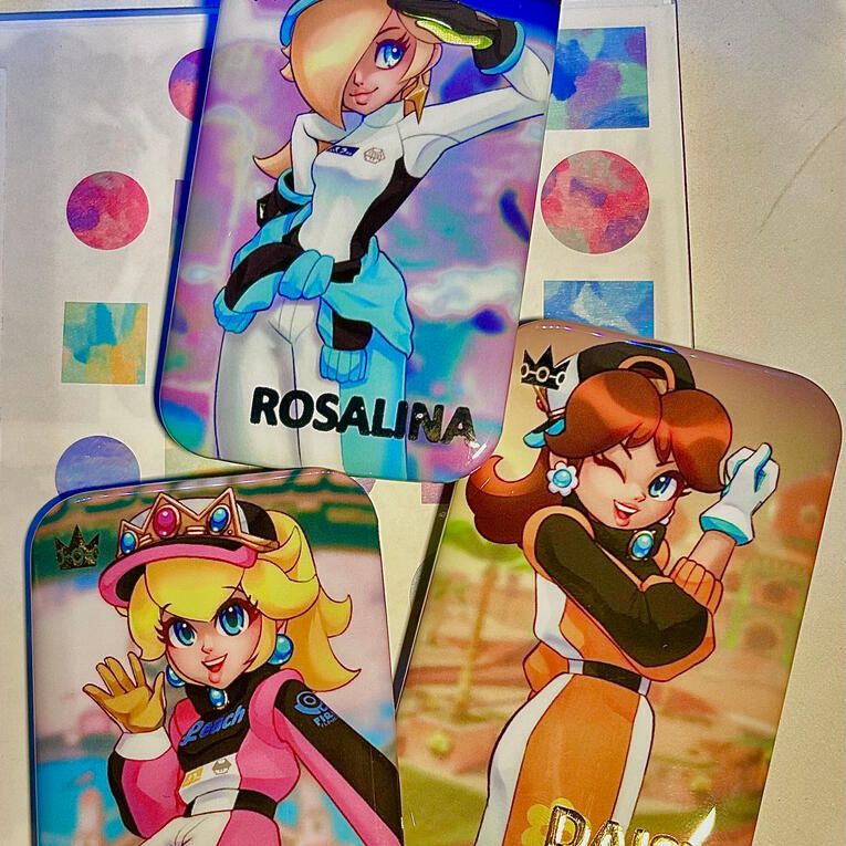 Princess Racer Button Pins