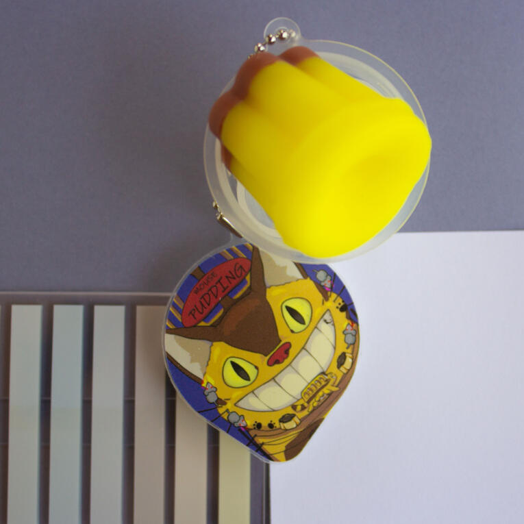 Bus Cat Pudding Keychain